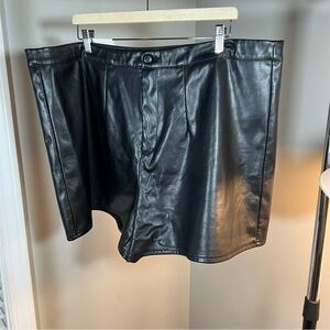 Faux Black Leather Shorts Plus Size 3X